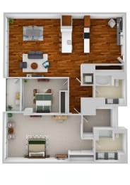 B8 Floor Plan at Optima Old Orchard Woods, Skokie, Illinois