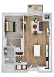 Brickton A floor plan image at Park 205, Park Ridge, 60068