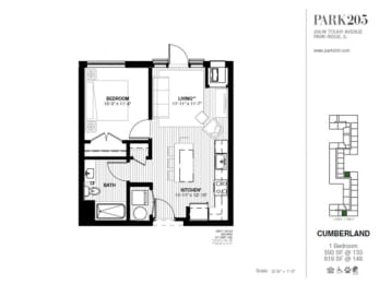 Cumberland Floor Plan at Park 205, Park Ridge, 60068