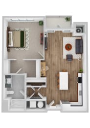 North floor plan image at Park 205, Park Ridge, Illinois