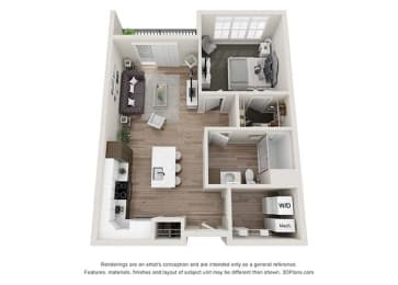 1 bedroom 1 bathroom at Velo Village Apartments, Franklin, Wisconsin