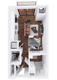 bedroom floor plan an in 1 bed 1 bath