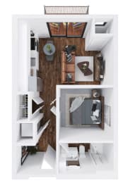 bedroom floor plan an in 1 bed 1 bath
