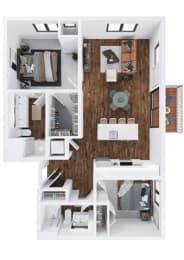 bedroom floor plan an in 1 bed 1 bath