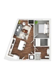 bedroom floor plan an in 3d