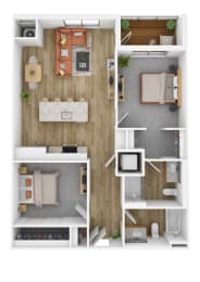 a 2400 sq ft floor plan with a bedroom and a living room