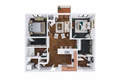 Palms 2 Bed 2 Bath Floor Plan at The Commons at Rivertown, Grandville, MI, 49418