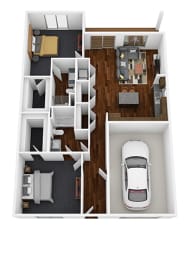 2 bed 2 bath Tahoe Floor Plan at The Lodge at Overland, Minnesota