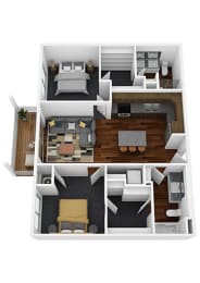 2 bed 2 bath Telluride Floor Plan at The Lodge at Overland, Rochester, Minnesota