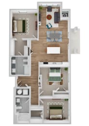 Woodland A floor plan image at Park 205, Illinois