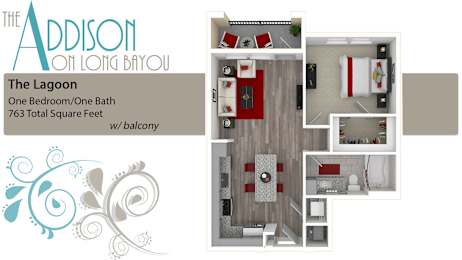 1 bed 1 bath A at The Addison on Long Bayou Apartments, Seminole, Florida