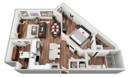 1E Floor Plan at Magnolia Square, Florida, 34109