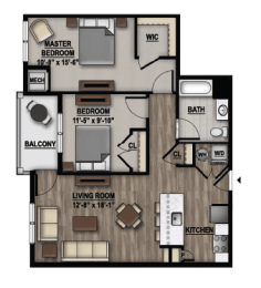 2 Bedroom Floor Plan Image