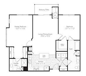 2E Floor Plan at The Reserve at Riverdale, Riverdale, New Jersey