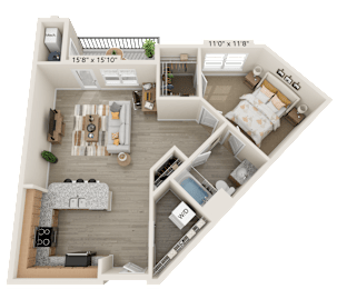 A3 Floor Plan at The Bend Arbordale, Virginia, 23188