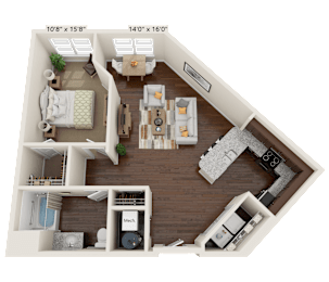 A5A Floor Plan at The Bend Arbordale, Williamsburg, 23188