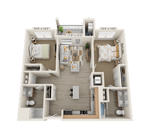 B1 Floor Plan at The Bend Arbordale, Williamsburg, Virginia