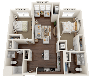 B1S Floor Plan at The Bend Arbordale, Williamsburg