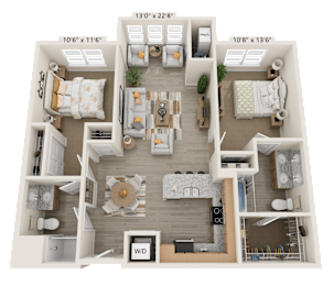 B2S Floor Plan at The Bend Arbordale, Williamsburg, VA, 23188