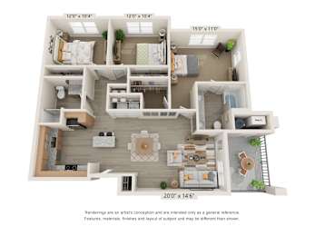C2 Floor Plan at The Bend Arbordale, Williamsburg, VA, 23188