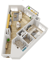 F Floor Plan at Wheaton 121, Wheaton