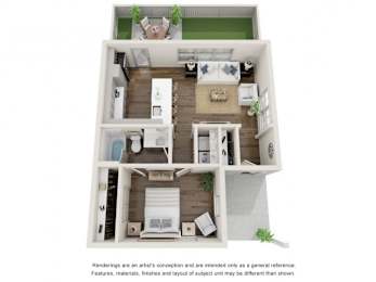 1 bed 1 bath A at The Cottages at Old Monrovia Apartment , Alabama, 35806
