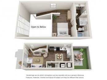 1 bed 1 bath F at The Cottages at Old Monrovia Apartment , Huntsville