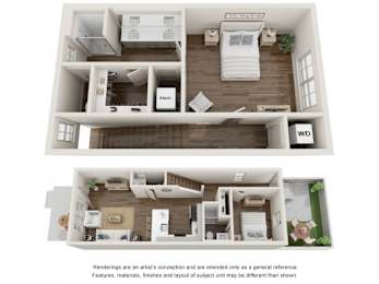 2 bed 2 bath D at The Cottages at Old Monrovia Apartment , Huntsville, 35806