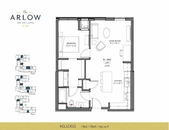 Kellogg Floor Plan at The Arlow on Kellog, St. Paul, MN, 55102