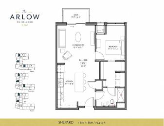 Shepard Floor Plan at The Arlow on Kellog, St. Paul, MN, 55102