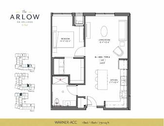 Warner ACC Floor Plan at The Arlow on Kellog, St. Paul, MN