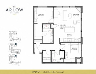 Walnut Floor Plan at The Arlow on Kellog, Minnesota, 55102