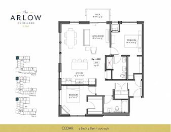 Cedar Floor Plan at The Arlow on Kellog, Minnesota