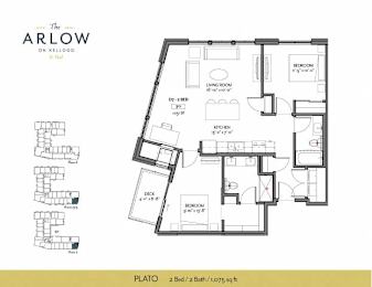 Plato Floor Plan at The Arlow on Kellog, St. Paul, MN, 55102