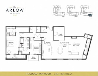 Fitzgerald Floor Plan at The Arlow on Kellog, Minnesota, 55102