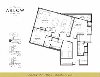 Garland Floor Plan at The Arlow on Kellog, St. Paul, MN, 55102