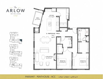 Parrant ACC Floor Plan at The Arlow on Kellog, St. Paul, MN