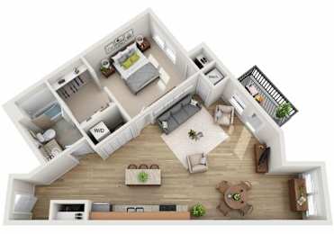 D1 Floor Plan at Wheaton 121, Wheaton, 60187