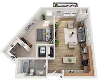 E Floor Plan at Wheaton 121, Illinois