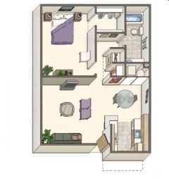 1 bed 1 bath D at Silver Reef Apartments, Lakewood, Colorado