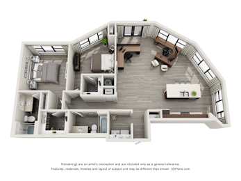 Floor Plan  Live+Work+Play 2bd 2ba