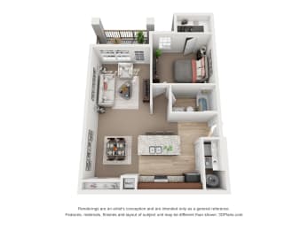 One Bedroom One Bath Floor Plan