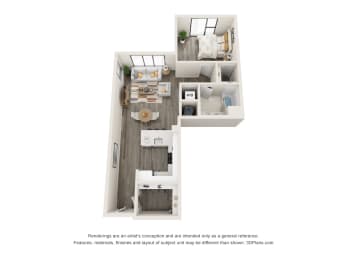 1D Floorplan at The Aeronaut, Weymouth, MA, 02190