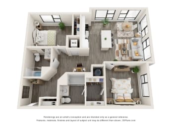 2E Floorplan at The Aeronaut, Massachusetts, 02190