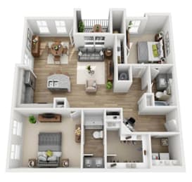 B2 Floorplan at Park Circle Village Apartments, North Charleston, 29405