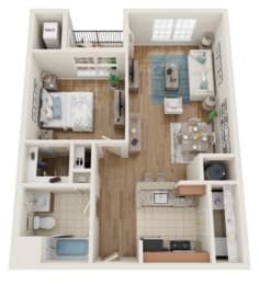  Floor Plan Type A - One Bedroom