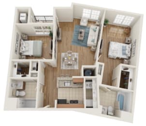  Floor Plan Type L - Two Bedroom
