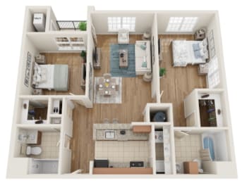  Floor Plan Type M - Two Bedroom