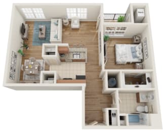 Floor Plan Type I - One Bedroom