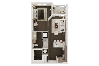 a1 floor plan  1 bedroom with 2 baths  129